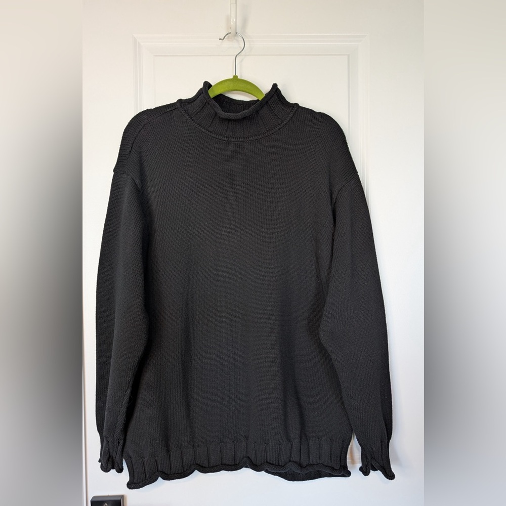 Elisabeth by Liz Claiborne Black Rollneck Cotton Sweater Size 2X